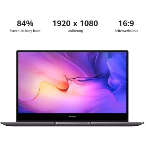 HUAWEI 华为 MateBook D 14 英特尔酷睿 i3-1115G4,8GB 内存,256GB NVMe PCIe SSD,14英寸笔记本电脑,全高清全屏显示屏,超薄金属外壳,指纹传感器,Windows 11 家庭版,Q