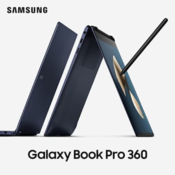 Samsung 三星 Galaxy Book Pro 360 15.6 英寸全高清触摸屏,1TB 固态硬盘,Intel Evo 平台 2.8GHz i7-1165G7(16GB RAM,指纹识别器,Windows 11 Home)神秘海军蓝